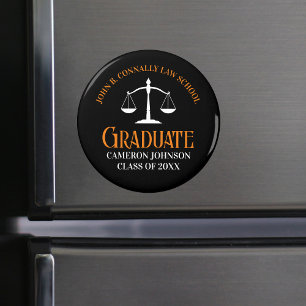 Black Orange Law School Studenten Keepsaké Magnet