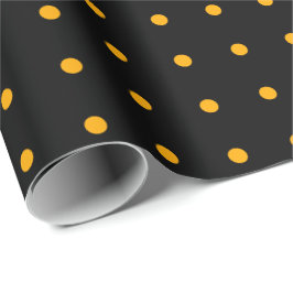 Black Orange Polka Dot Mönster Halloween Presentpapper