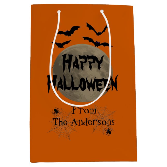 Black Orange Spooky Fladdermus Spider Happy hallow (Framsidan)