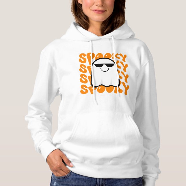 Black Orange Spooky Halloween T Shirt (Framsida)