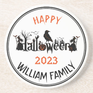 Black & orange Spooky Halloween Typography Concept Underlägg