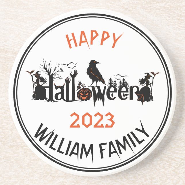 Black & orange Spooky Halloween Typography Concept Underlägg (Framsidan)