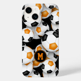 Black orange team färg roligt fotbollar mönster