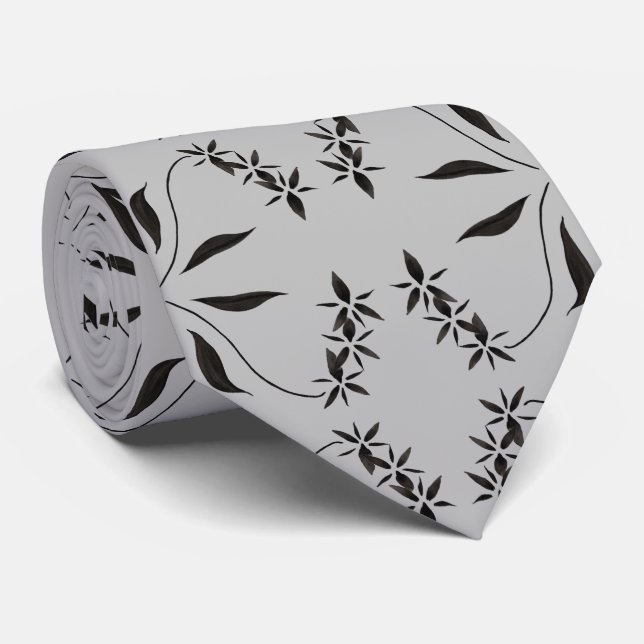 Black Orchid Abstrakt Flower Mönster Slips (Rullad)