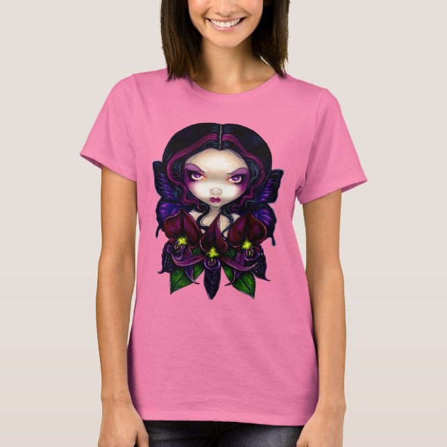 Black Orchid Fairy gothic-blomma Shirt Tröja (Framsida)