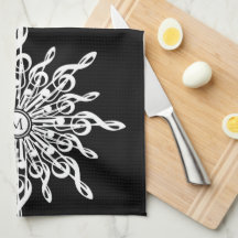 Black Ornamental Treble Clef Monogram