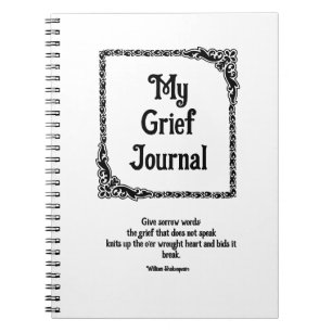 Black Ornate Corners Gräns Grief Journal Anteckningsbok
