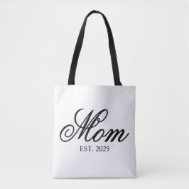 Black Ornate Script Established Mom Tygkasse