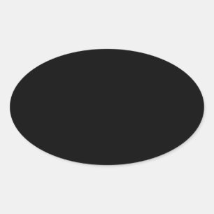 Black Oval Sticker Ovalt Klistermärke