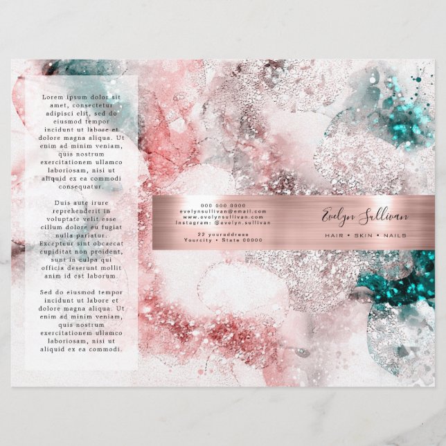 Bläck över glitter vattenfärgen ro guld (Framsida)