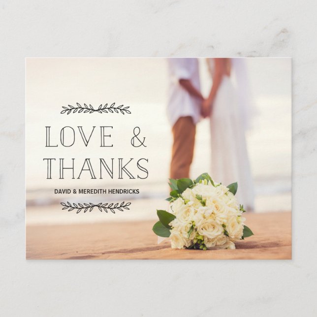 Black Overlay Photo Tack för kärlek & tack Vykort (Framsida)