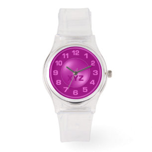 Bläck på Initialer för bränd Rosa Anpassningsbar Armbandsur