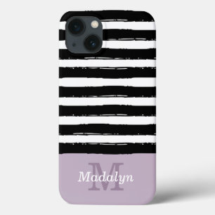 Black Paint Rand Mönster med Lilac Monogram Ca