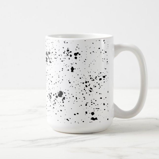 Black Paint Splatter Mönster Kaffemugg (Höger)