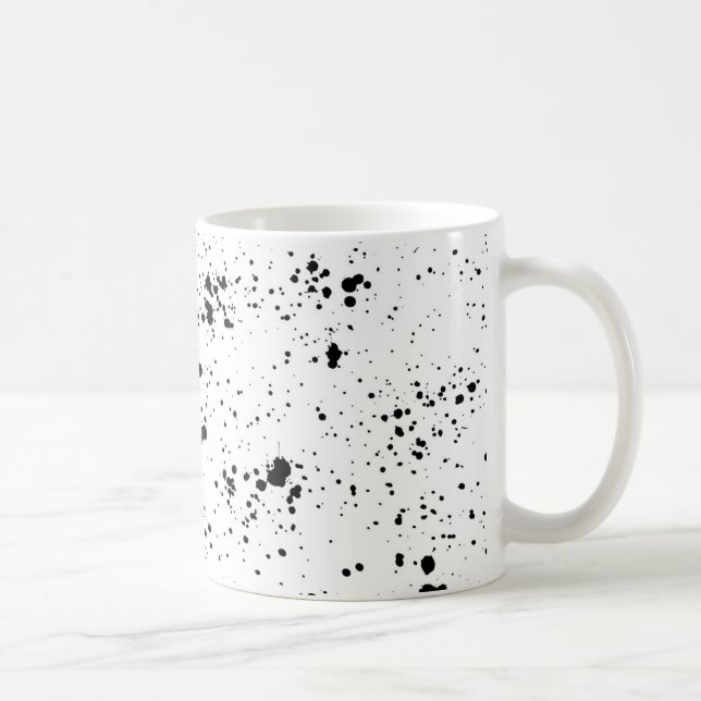 Black Paint Splatter Mönster Kaffemugg (Höger)
