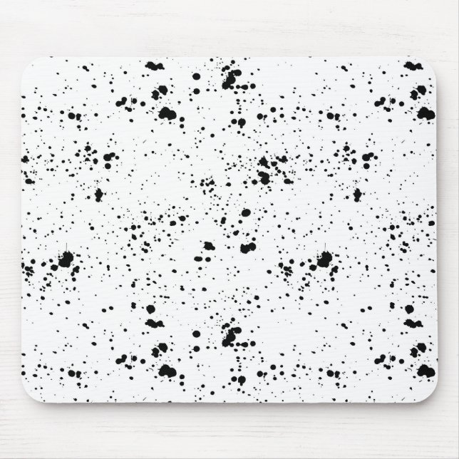 Black Paint Splatter Mönster Musmatta (Framsidan)