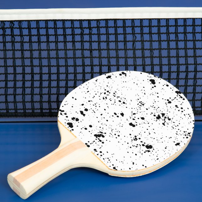 Black Paint Splatter Mönster Pingisracket (Insitu)