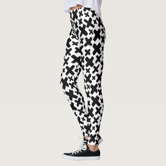 Black Paint Stänk Mönster Leggings (Vänster)