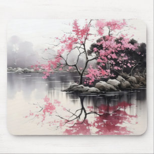 Bläck Painting Vår Sakura Musmatta