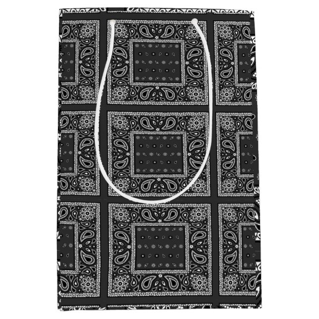 Black Paisley Bandana Birthday Hip hop Rap Scarf (Framsidan)