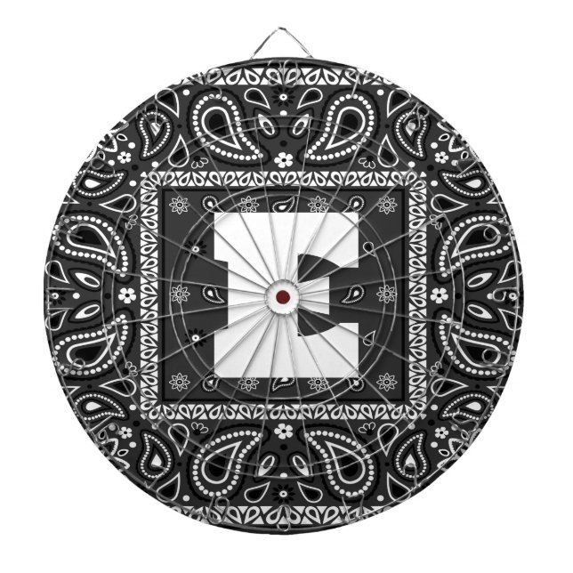 Black Paisley Bandana Birthday Hip hop Rap Scarf Darttavla (Framsidan)