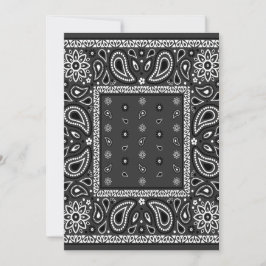 Black Paisley Bandana Birthday Hip hop Rap Scarf Inbjudningar