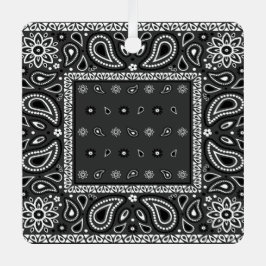Black Paisley Bandana Birthday Hip hop Rap Scarf Julgransdekoration