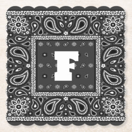 Black Paisley Bandana Birthday Hip hop Rap Scarf Underlägg Papper