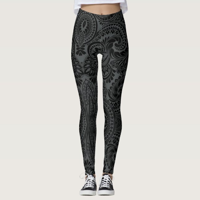 Black Paisley: Leggings (Framsida)