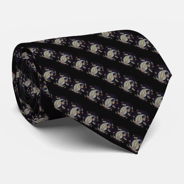 Black Paisley Stripe Indian Mönster Tie Slips (Rullad)