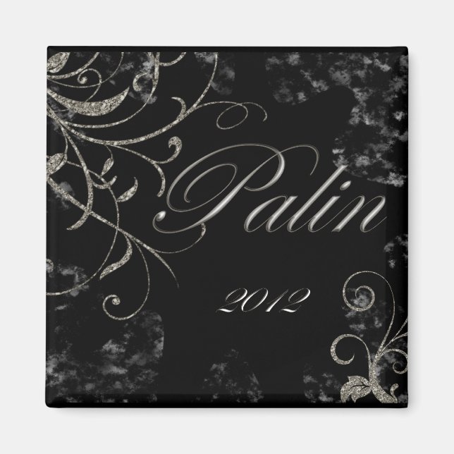 Black Palin 2012 Square Magnet (Framsidan)