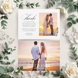 Black Palm Wedding Thank You Photo Card Tack Kort