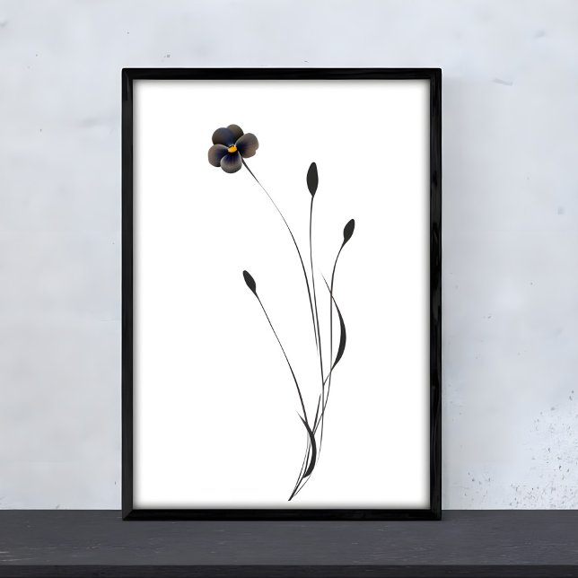 Bläck Pansy Art - Fungerande Blommigt Poster (Skapare uppladdad)