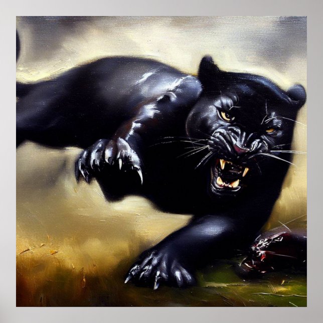 Black Panther (2) Vild katt Poster (Framsidan)