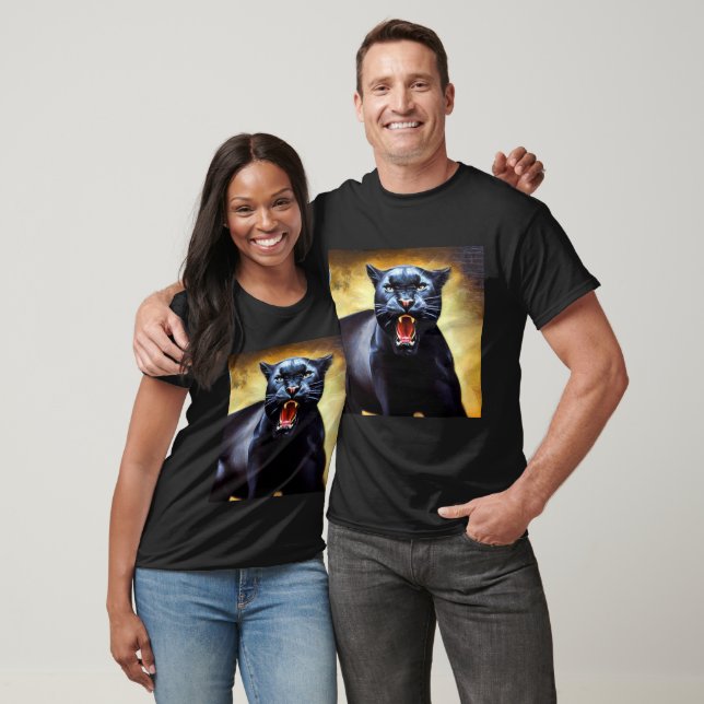 Black Panther (3) Vild katt T Shirt (Unisex)