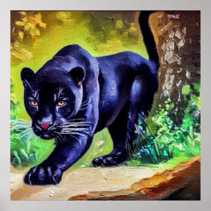 Black Panther (8) Vild katt Poster