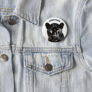 Black Panther Animal Coola Personlig Namn Knapp