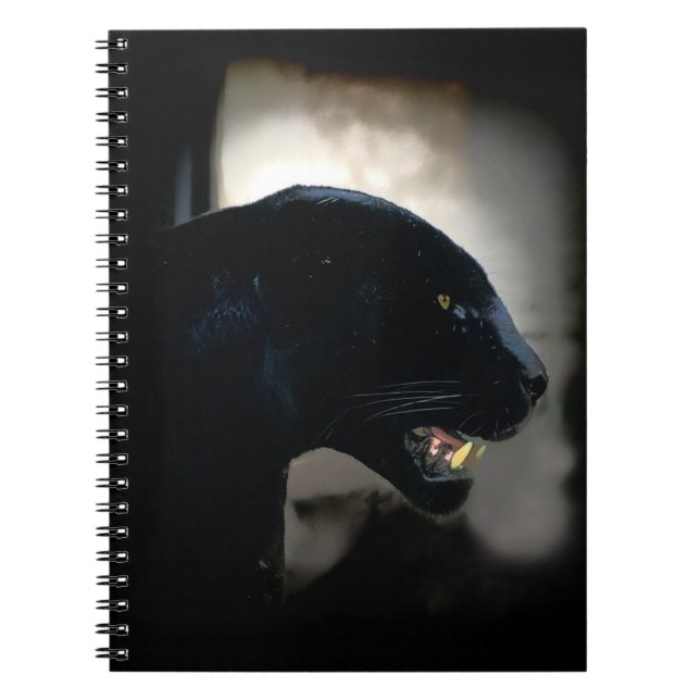 Black Panther Animal Lover Artwork Anteckningsbok Med Spiral (Framsidan)