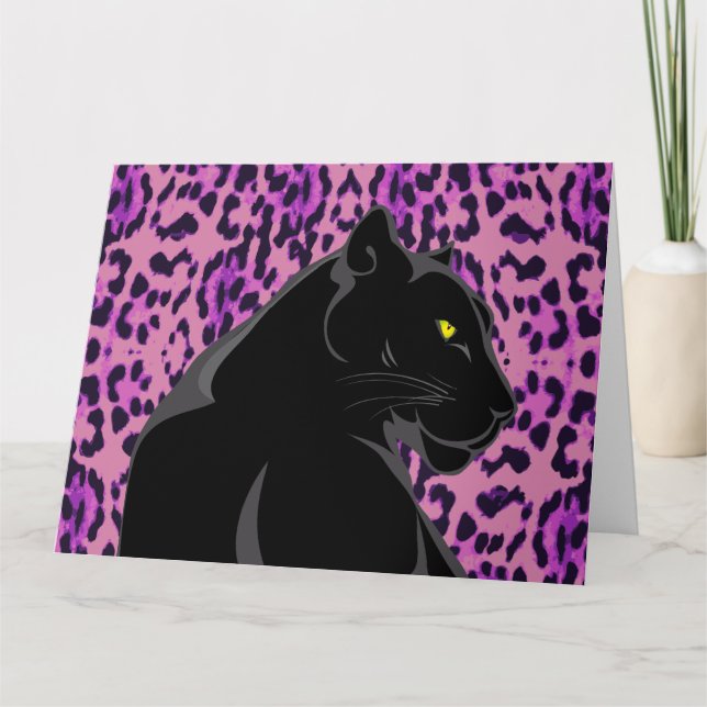 BLACK PANTHER ART BIRTHDAY GREETING CARD KORT (Framsida)