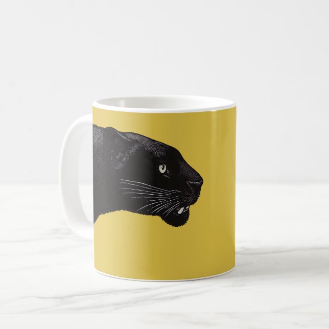 Black Panther av Toshi Yoshida Kaffemugg (Framsida vänster)