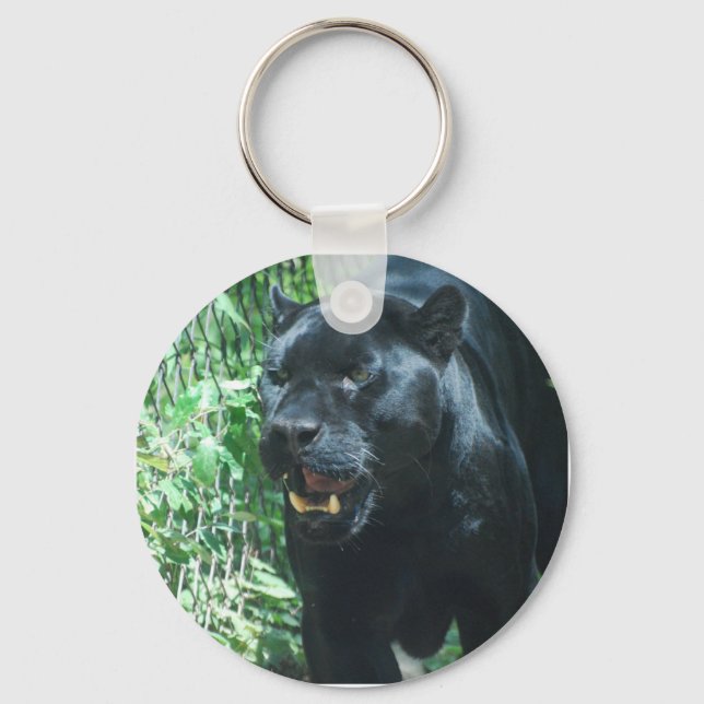 Black Panther Cat Keychain Nyckelring (Framsida)