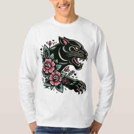 Black Panther Flower T Shirt