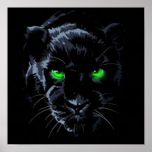 Black Panther grönt öga svart