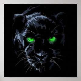 Black Panther grönt öga svart Poster