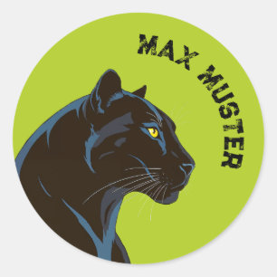 Black Panther - grönt ・ runda Runt Klistermärke