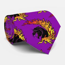 Black Panther Head Flames Sports Football Necktie Slips
