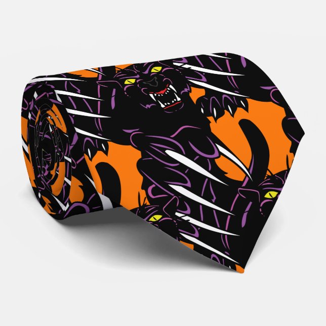 Black Panther Head Klo Sports Football Necktie Slips (Rullad)
