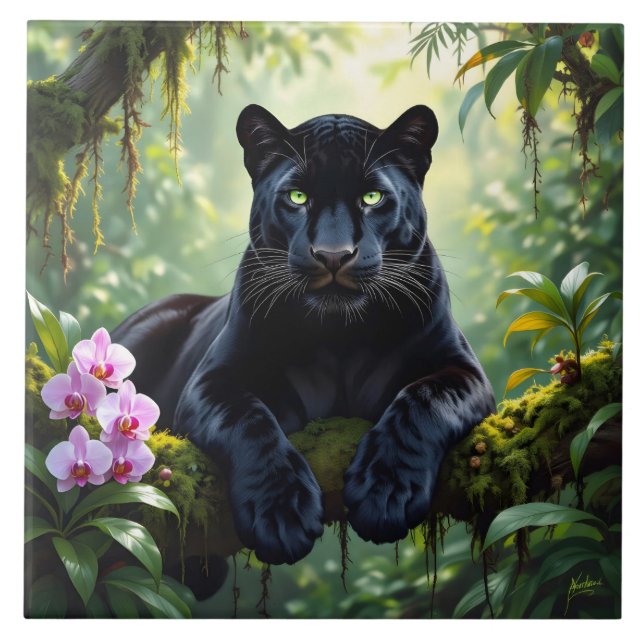 Black Panther i Jungle Kakelplatta (Framsidan)