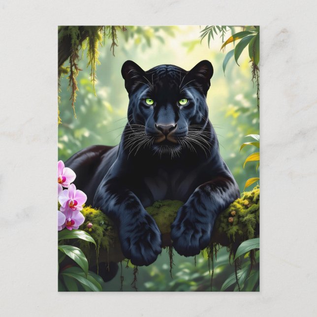Black Panther i Jungle Vykort (Framsida)