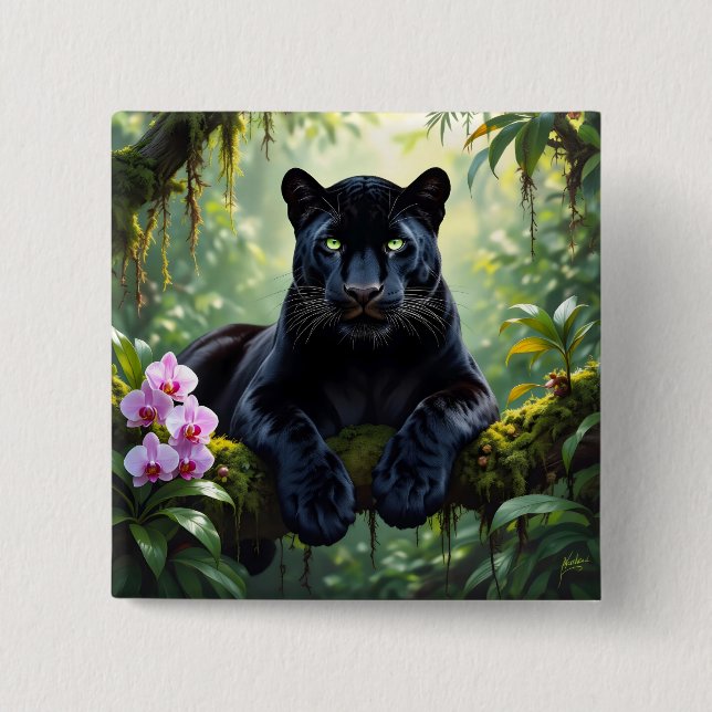 Black Panther in the Jungle Knapp (Framsida)